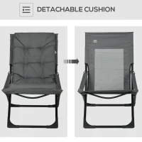 Outsunny Outdoor Folding Lawn Chair, Foldable Chair with Cushion, Armrest and Steel Frame for Poolside, Deck, Backyard(m-5)