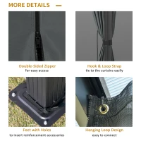 Outsunny 10' x 12' Hardtop Gazebo Canopy with Polycarbonate Roof, Aluminum Frame, Permanent Pavilion Outdoor Gazebo with Netting, for Patio, Garden, Backyard, Deck, Lawn, Black(m-7)