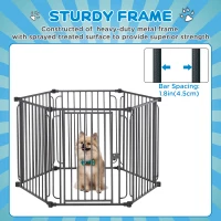 PawHut 48" x 41" Heavy-Duty Metal Dog Playpen, Outdoor Pet Cage Kennel, Puppy Exercise Fence Barrier with Weather-Resistant Polyester Roof, Locking Door, & Metal Frame(m-6)