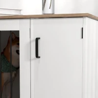 PawHut Dog Crate Furniture Side End Table Indoor w/ Storage, Double Doors(m-9)