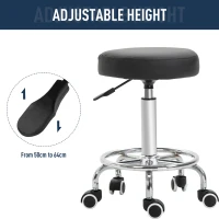 Vinsetto Adjustable Swivel Salon Stool Hydraulic PU Barber Rolling Massage Tattoo Chair Bar Beauty SPA Seat Black(m-4)