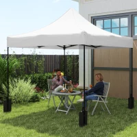 Outsunny 10' x 10' Replacement Canopy Top for Pop Up Canopy Tent with 4 Sand Bags, UPF50+ Protection, White(m-2)