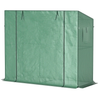 Outsunny Walk-in Portable Greenhouse Small Greenhouse for Outdoors with UV-resistant PE Cover, 6.6' x 2.5' x 5.6' Green