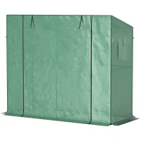Outsunny Walk-in Portable Greenhouse Small Greenhouse for Outdoors with UV-resistant PE Cover, 6.6' x 2.5' x 5.6' Green(m-1)