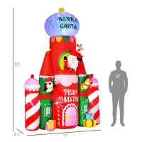 HOMCOM 118" Giant Christmas Inflatables Candy Castle with Flashing Light(m-3)