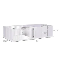 PawHut Whelping Box for Dogs Built for Mother's Comfort, Dog Whelping Pen with Removable Doors, Puppy Playpen for Indoors, Newborn Puppy Supplies & Essentials, 81" x 39" x 20", White(m-3)