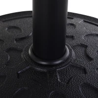 Outsunny 29 lbs Resin Round Patio Umbrella Stand Base Coated Pole Market Garden Umbrella Holder Parasol Holder Black(m-10)