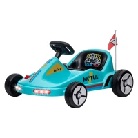 Qaba 6V Electric Go Kart for Aged 3-5 Kids with Music, Light, Horn, Blue(m-2)