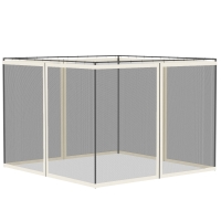 Outsunny 10' x 10' Replacement Mesh Sidewall for Gazebos, White