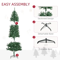 HOMCOM 6.9ft Artificial Christmas Tree w/ Metal Stand Spruce Branch Tips Green(m-7)