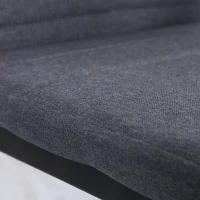 HOMCOM Modern Dining Chairs Set of 4, Upholstered Linen Fabric Kitchen Chairs with Channel Tufting and Metal Legs for Living Room, Dining Room, Bedroom, Grey(m-8)