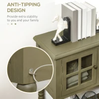 HOMCOM Vintage Console Table with 2 Drawers and Cabinets, Retro Sofa Table for Entryway, Living Room and Hallway, Light Grey(m-6)