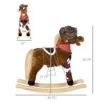 Qaba Baby Rocking Horse, Large Riding Horse W/ Realistic Sounds(m-3)