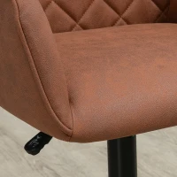 Vinsetto Mid Back Modern Home Office Chair Swivel Computer Desk Chair with Adjustable Height, Microfiber Cloth, Diamond Line Design, and Padded Armrests, Brown(m-9)