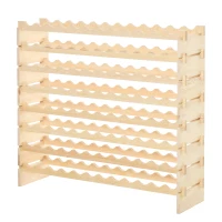 HOMCOM 8-Tier Solid Pine Wooden Wine Rack, Stackable Wine Holder Wine Cabinet Free Standing Floor Liquor Storage Shelf, 96-Bottle(m-11)