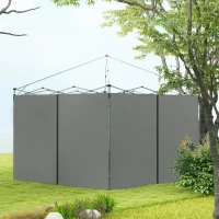 Outsunny 10' x 20' or 10' x 10' Pop Up Canopy Sidewalls, 2 Pack Gazebo Side Panels, Sides Replacement, with Zipped Doors(m-8)