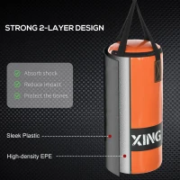 Soozier Hanging Punching Bag, Heavy Bag with Punch Gloves and Wall Mount Hanger for MMA and Muay Thai Workouts(m-5)