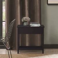 HOMCOM End Side Table in Flip Top Design with Cabinet and Bottom Shelf, Storage Furniture Decoration for Bedroom Living Room Office, Dark Coffee(m-8)