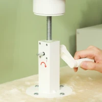 PawHut 89"-108" Floor to Ceiling Cat Tree with Scratching Post, Hand Crank & Anti-tip Kit, Cream White(m-8)