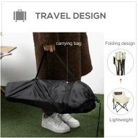 Outsunny Portable Camping Chair, Lightweight Folding Chair for Adults with Carry Bag, Side Pocket for Hiking, Backpacking, White(m-4)