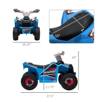 Aosom 6V Electric Toy Car with Forward Backward & Wear-Resistant Wheels for Ages 18-36 Months, Blue(m-3)