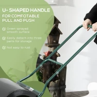 Outsunny 20-Inch Push/Tow Behind Lawn Roller Filled with 16 Gal Water or Sand, Perfect for Flattening Sod in the Garden(m-6)