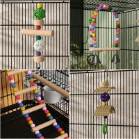 PawHut 43" Bird Cage with Rolling Stand, Toys, for Budgies Canaries Black(m-9)