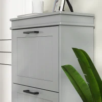 HOMCOM Slim Shoe Cabinet with 3 Flip Drawers and Adjustable Shelves, Narrow Shoe Cabinet for 15 Pairs of Shoes, Grey(m-10)