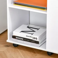 HOMCOM Printer Stand, Storage Cabinet with Drawer, Open Storage Shelves, for Home or Office Use, White(m-8)