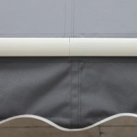 Outsunny 12' x 10' Retractable Awning Patio UV Resistant Fabric and Aluminum Frame for Deck, Balcony, Yard, Grey(m-10)