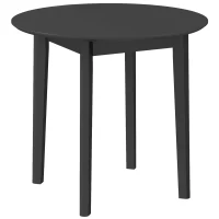 HOMCOM 30" Round Dining Table, Farmhouse Dining Room Table with Pine Wood Frame, Space Saving Small Kitchen Table, Black(m-11)