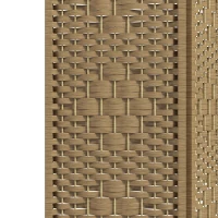 HOMCOM 4 Panel Folding Room Divider Portable Privacy Screen Wave Fiber Room Partition for Home Office Natural(m-8)