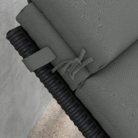 Outsunny Patio Chaise Lounge Chair Cushions Replacement Sun Lounger Pads with Headrest and Ties, Set of 2, Grey(m-9)