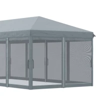 Outsunny 10' x 20' Pop Up Canopy Tent Gazebo with Removable Mesh Sidewall Netting, Carry Bag for Backyard Patio Outdoor, Grey(m-9)