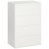 HOMCOM 4 Drawer Cabinet Storage Cupboard Freestanding Organiser Unit White(m-2)