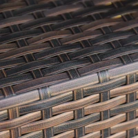 Outsunny Outdoor Side Table with Umbrella Hole, 2 Tier Rattan Wicker End Table with Storage Shelf, All Weather for Outdoor, Patio, Garden, Backyard, Mixed Brown(m-8)