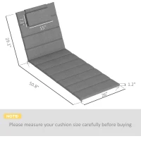 Outsunny Foldable Chaise Lounge Cushion Set of 2, Outdoor Lounge Chair Cushion Set, UPF50+ 230gsm Olefin, 80" x 26" Charcoal Gray(m-3)