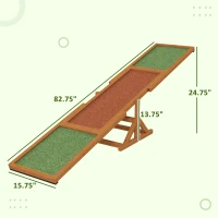 PawHut Wooden Dog Agility Seesaw for Training and Exercise, Weather Resistant, 83" L x 16" W x 14" H, Orange(m-3)