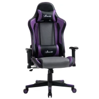 Vinsetto Gaming Chair Racing Style Ergonomic Office Chair High Back Computer Desk Chair Adjustable Height Swivel Recliner with Headrest and Lumbar Support, Purple(m-11)
