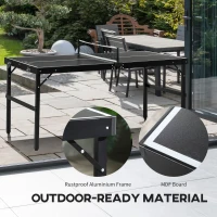 Soozier Mini Folding Table Tennis Table with Aluminium Frame, Portable Outdoor Ping Pong Table with Net for Indoor Outdoor Garden Camping, Black(m-5)