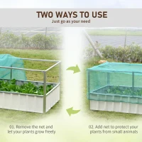 Outsunny Raised Garden Bed, 5.7 x 3 x 2.3ft Steel Planter Box Outdoor with Cover, Gloves for Growing Vegetables, Flowers, Herbs, Green(m-5)