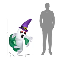 Outsunny 3.9ft Inflatable Halloween Window Sticker Ghost, Blow Up LED  Display for Garden Indoor Outdoor(m-3)