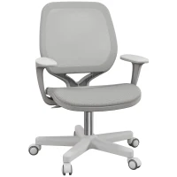 Vinsetto Office Chair, Small Computer Desk Chair with Mesh Back, Swivel Castors, Arm, Grey(m-2)