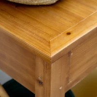 Outsunny Potting Bench Table, Garden Work Bench, Outdoor Wooden Workstation with Tiers of Shelves and Drawer for Patio, Courtyards, Balcony, Brown(m-8)