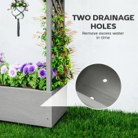 Outsunny Wooden Raised Garden Bed with Trellis, Outdoor Planter Box with Hanging Roof, Drainage Holes and Bed Liner(m-5)