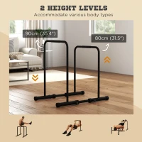 Soozier Adjustable Dip Station, Push Up Bars with 6 Width and 2 Height Levels for Home Gym Fitness Workout(m-5)