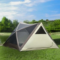 Outsunny 2-3 People Pop Up Camping Tent Waterproof Automatic Instant Tent Portable Cabana Beach Tent with Rainfly, Carry Bag, Windows and Doors, Outdoor Camping Hiking Indoor(m-10)
