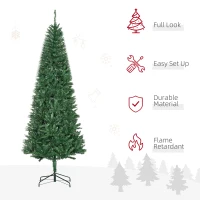 HOMCOM 6.9ft Artificial Christmas Tree w/ Metal Stand Spruce Branch Tips Green(m-4)
