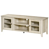 HOMCOM Modern TV Stand, Entertainment Center with Shelves and Cabinets for Flatscreen TVs up to 60" for Bedroom, Living Room, Oak(m-11)