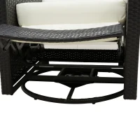Outsunny Outdoor Wicker Swivel Recliner Chair, Reclining Backrest, Lifting Footrest, 360° Rotating Basic, Water Resistant Cushions for Patio, Cream White(m-8)